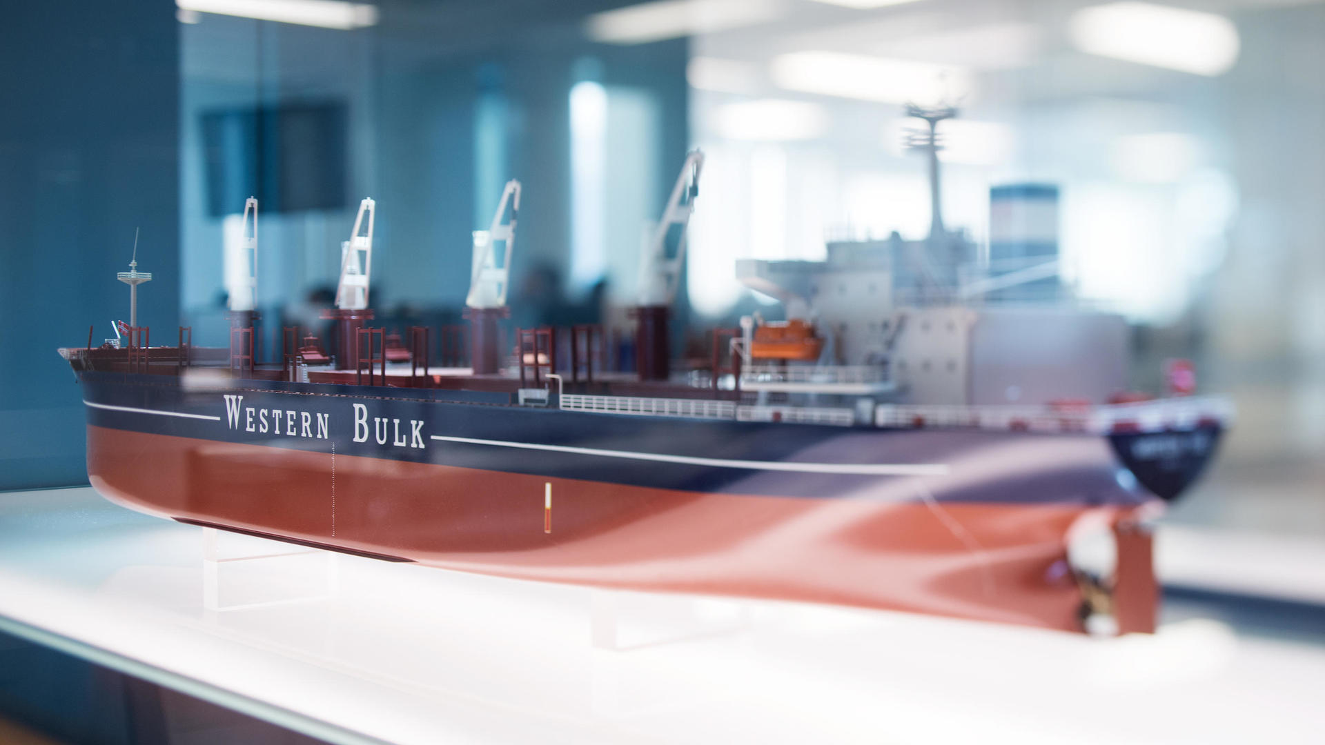 Western bulk - a model of a ship in a glass case